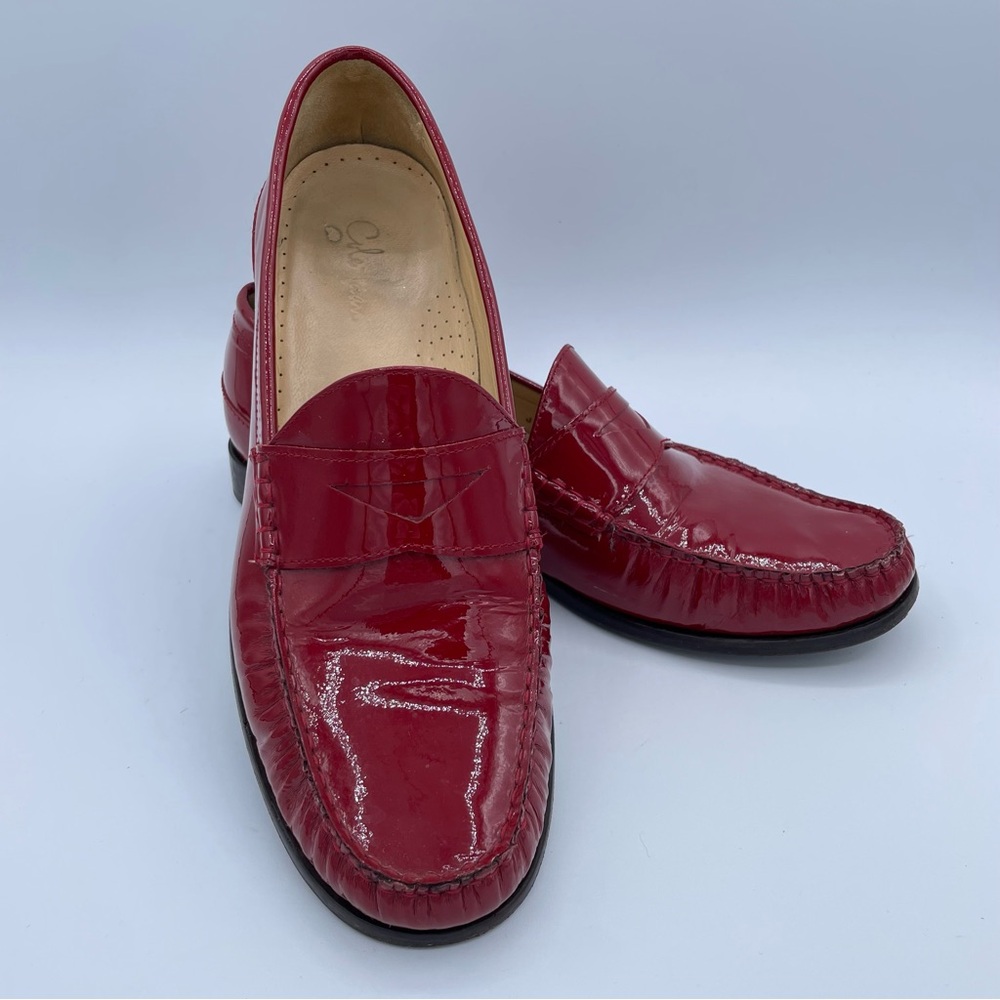 Cole Haan Patent Leather Loafers 9 Red
